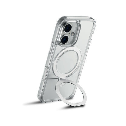 iPhone 16 Plus Kılıf M-safe Şarj Özellikli Raptic Air Stand Serisi Buzlu Transparan Tasarımlı Standlı Kapak