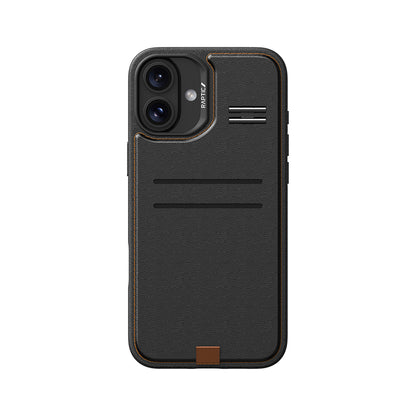iPhone 16 Plus Kılıf M-safe Şarj Özellikli Raptic Slim Wallet Serisi Deri Görünümlü Kartlıklı Standlı Kapak