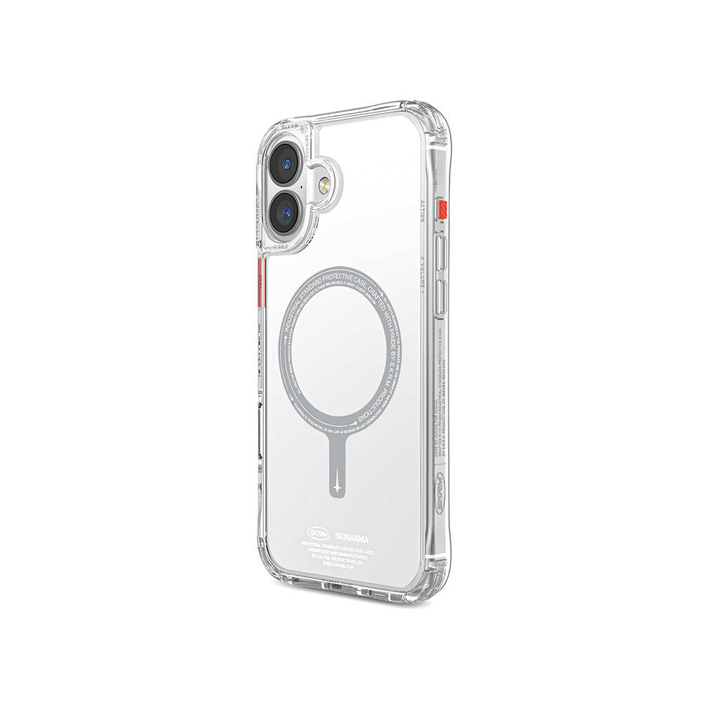 iPhone 16 Plus Kılıf M-safe Şarj Özellikli Şeffaf Airbag Tasarımlı Skinarma Saido Kapak