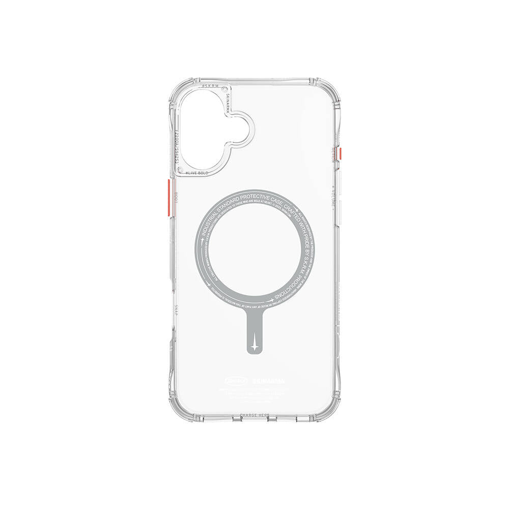 iPhone 16 Plus Kılıf M-safe Şarj Özellikli Şeffaf Airbag Tasarımlı Skinarma Saido Kapak