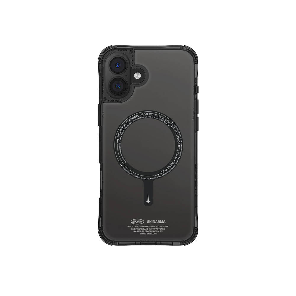 iPhone 16 Plus Kılıf M-safe Şarj Özellikli Şeffaf Airbag Tasarımlı Skinarma Saido Kapak