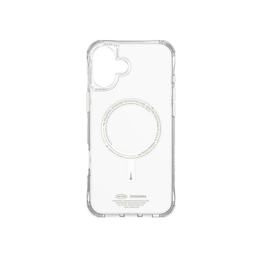 iPhone 16 Plus Kılıf M-safe Şarj Özellikli Şeffaf Airbag Tasarımlı Skinarma Saido Nightglow Kapak