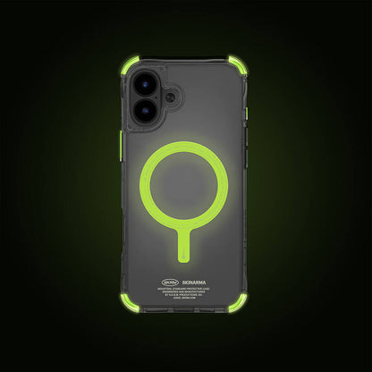 iPhone 16 Plus Kılıf M-safe Şarj Özellikli Şeffaf Airbag Tasarımlı Skinarma Saido Nightglow Kapak