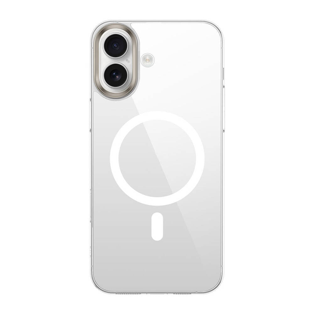 Apple iPhone 16 Plus Kılıf M-safe Şarj Özellikli Şeffaf Cam Arka Yüzey Zore G-Glass Kapak