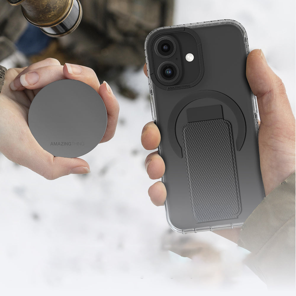 iPhone 16 Plus Kılıf M-safe Şarj Özellikli Standlı Amazingthing Titan Pro Plus Kapak