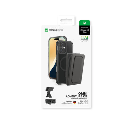 iPhone 16 Plus Kılıf M-safe Şarj Özellikli Standlı Set Amazingthing Omni Adventure Serisi Kapak