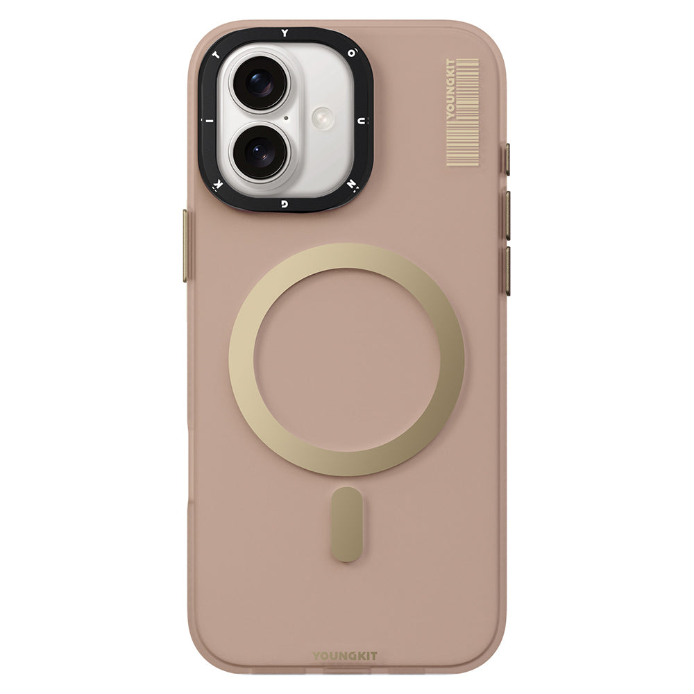 iPhone 16 Plus Kılıf M-safe Şarj Özellikli Youngkit Hidden Sand Serisi Kapak