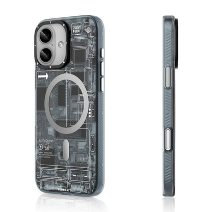 iPhone 16 Plus Kılıf M-safe Şarj Özellikli Youngkit Technology Serisi Kapak