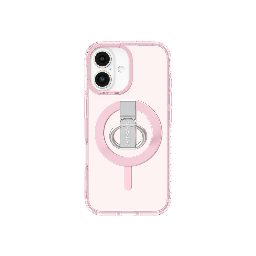 iPhone 16 Plus Kılıf M-safe Şarj Özellikli Yüzük Standlı Amazingthing Titan Pro Serisi Kapak