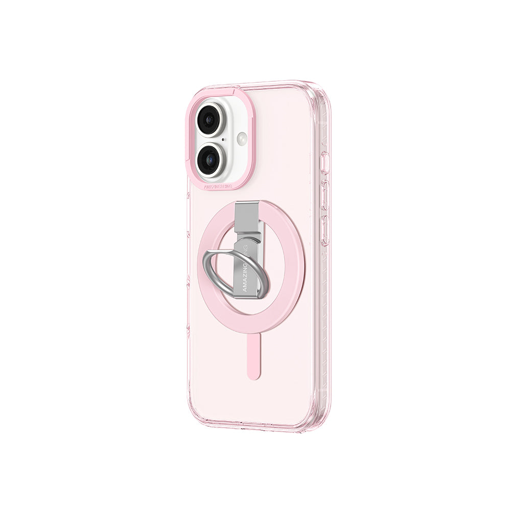 iPhone 16 Plus Kılıf M-safe Şarj Özellikli Yüzük Standlı Amazingthing Titan Pro Serisi Kapak