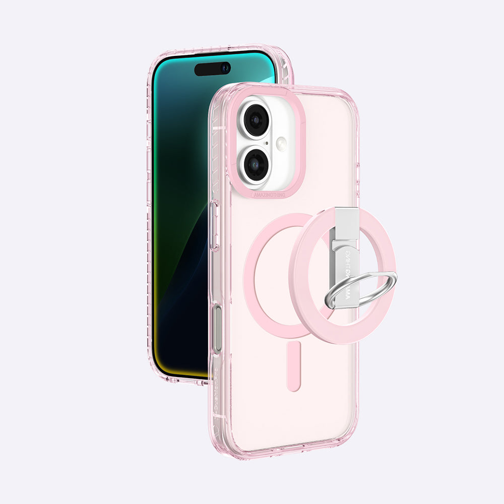 iPhone 16 Plus Kılıf M-safe Şarj Özellikli Yüzük Standlı Amazingthing Titan Pro Serisi Kapak