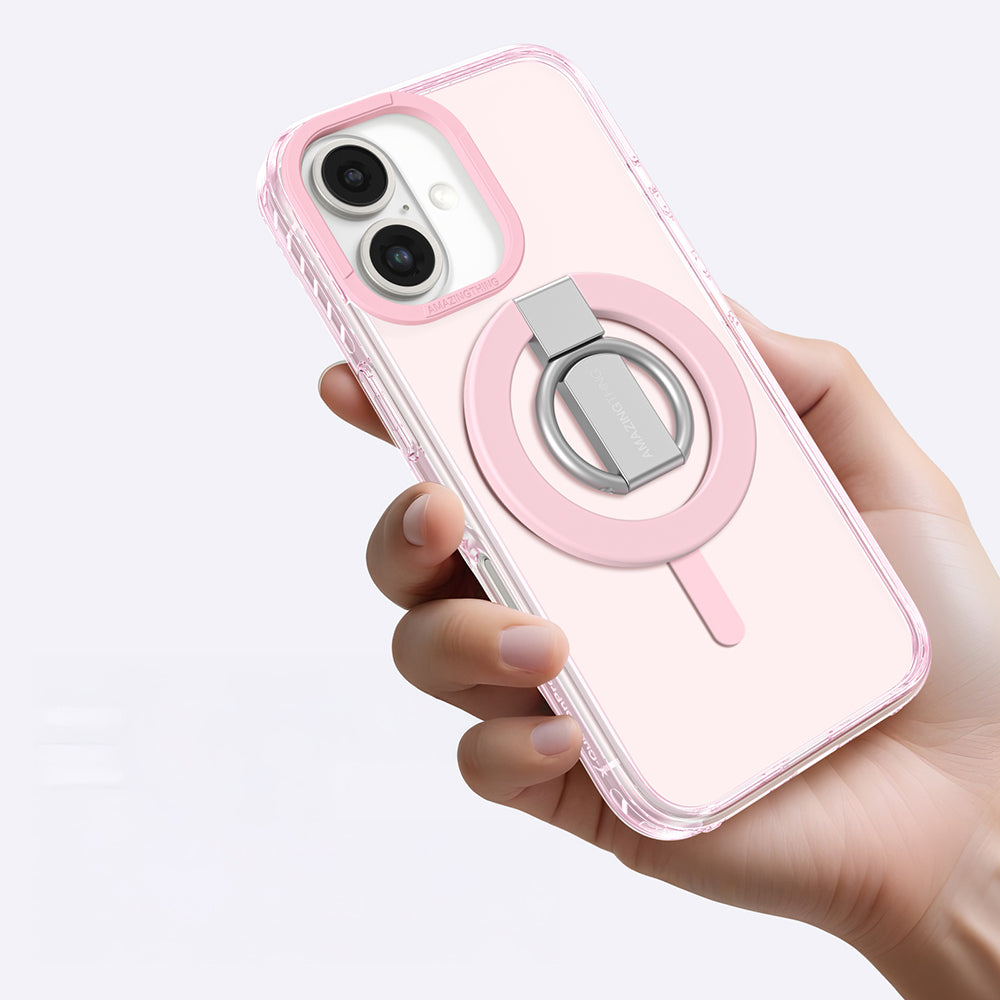 iPhone 16 Plus Kılıf M-safe Şarj Özellikli Yüzük Standlı Amazingthing Titan Pro Serisi Kapak