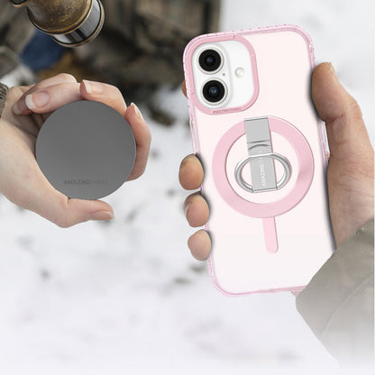 iPhone 16 Plus Kılıf M-safe Şarj Özellikli Yüzük Standlı Amazingthing Titan Pro Serisi Kapak