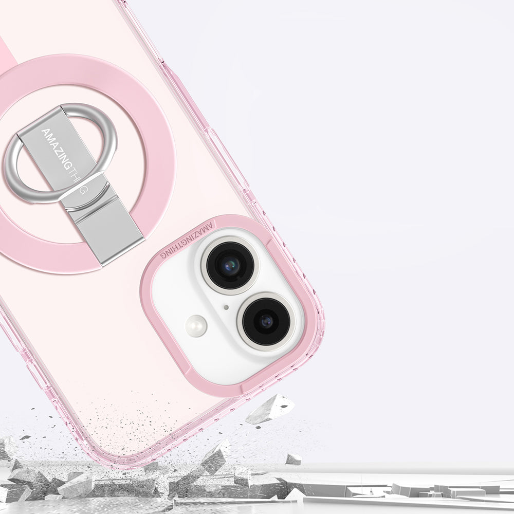 iPhone 16 Plus Kılıf M-safe Şarj Özellikli Yüzük Standlı Amazingthing Titan Pro Serisi Kapak