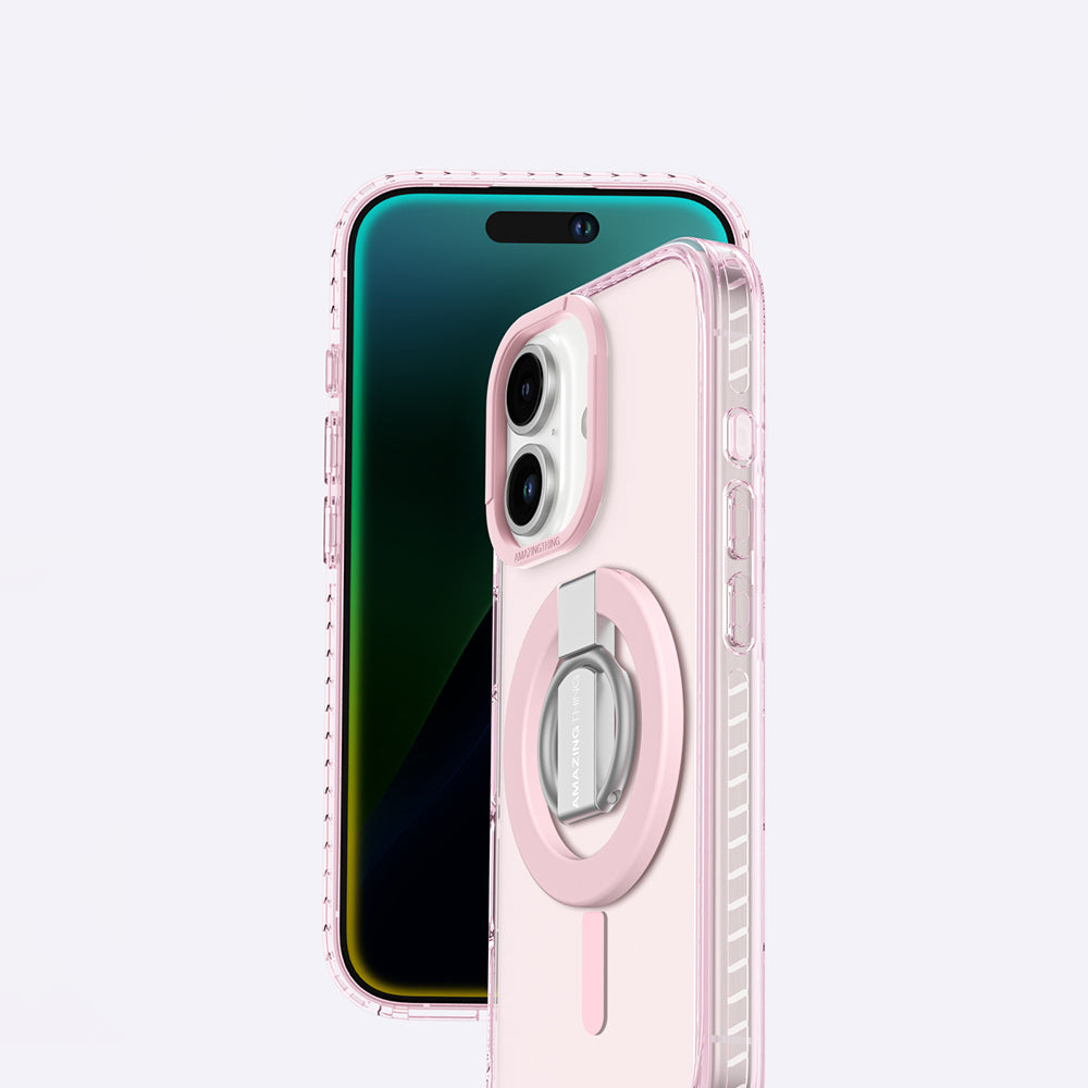 iPhone 16 Plus Kılıf M-safe Şarj Özellikli Yüzük Standlı Amazingthing Titan Pro Serisi Kapak