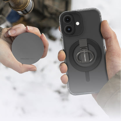 iPhone 16 Plus Kılıf M-safe Şarj Özellikli Yüzük Standlı Amazingthing Titan Pro Serisi Kapak