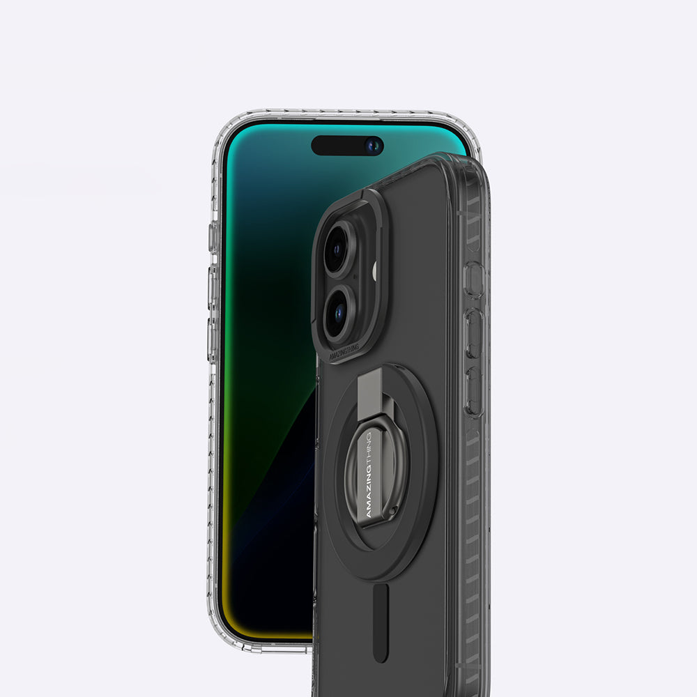 iPhone 16 Plus Kılıf M-safe Şarj Özellikli Yüzük Standlı Amazingthing Titan Pro Serisi Kapak