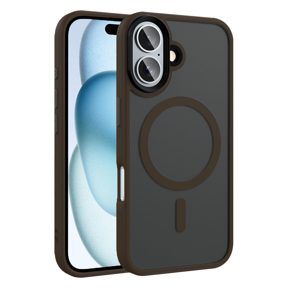 Apple iPhone 16 Plus Kılıf Mat Arka Yüzey Wireless Şarj Özellikli Zore Flet M-safe Kapak