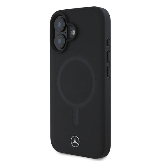 iPhone 16 Plus Kılıf Mercedes Benz M-safe Şarj Özellikli Yumuşak Deri Orjinal Lisanslı Kapak