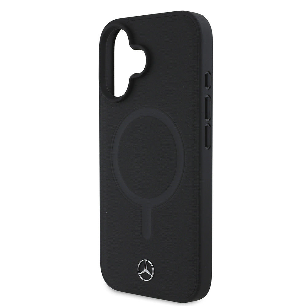 iPhone 16 Plus Kılıf Mercedes Benz M-safe Şarj Özellikli Yumuşak Deri Orjinal Lisanslı Kapak