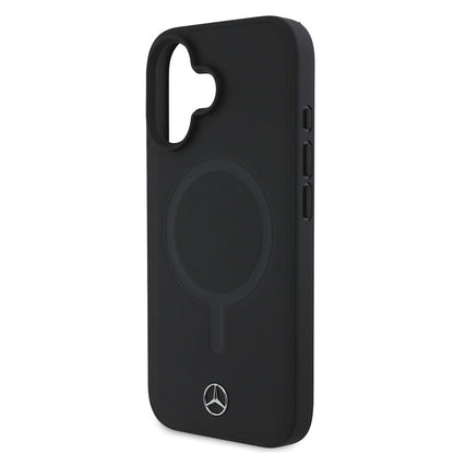 iPhone 16 Plus Kılıf Mercedes Benz M-safe Şarj Özellikli Yumuşak Deri Orjinal Lisanslı Kapak