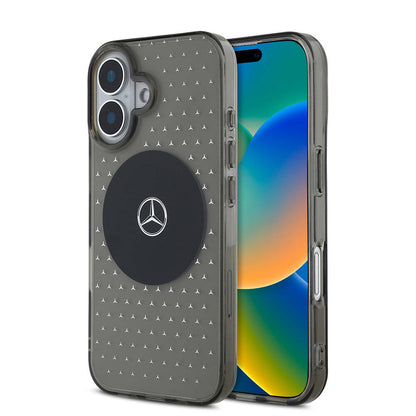 iPhone 16 Plus Kılıf Mercedes Benz Orjinal Lisanslı M-safe Şarj Özellikli Yıldız Desenli Transparan Kapak