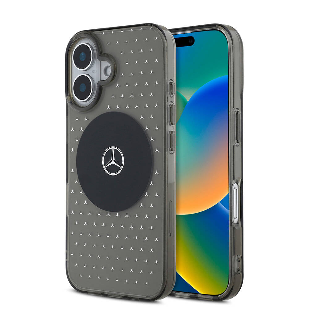 iPhone 16 Plus Kılıf Mercedes Benz Orjinal Lisanslı M-safe Şarj Özellikli Yıldız Desenli Transparan Kapak