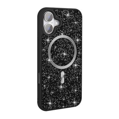 Apple iPhone 16 Plus Kılıf Pırlanta Tasarımlı M-safe Şarj Özellikli Zore Mozaik Silikon Kapak