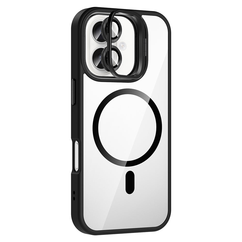 Apple iPhone 16 Plus Kılıf Standlı ve Kamera Lens Hediyeli M-Safe Şarj Özellikli Zore Etro Kapak
