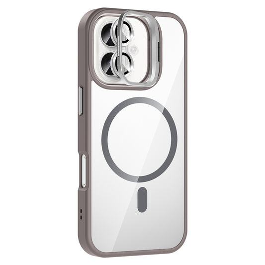 Apple iPhone 16 Plus Kılıf Standlı ve Kamera Lens Hediyeli M-Safe Şarj Özellikli Zore Etro Kapak