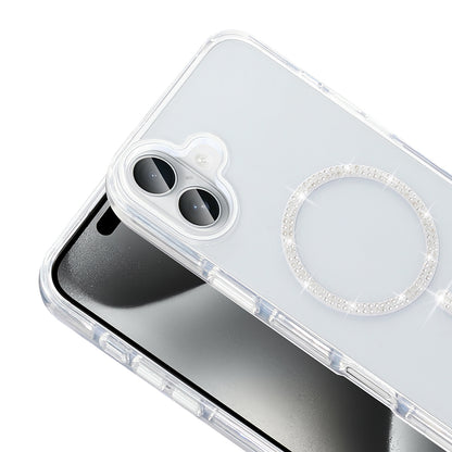Apple iPhone 16 Plus Kılıf Taşlı Tasarım M-safe Şarj Özellikli Zore Koment Silikon Kapak