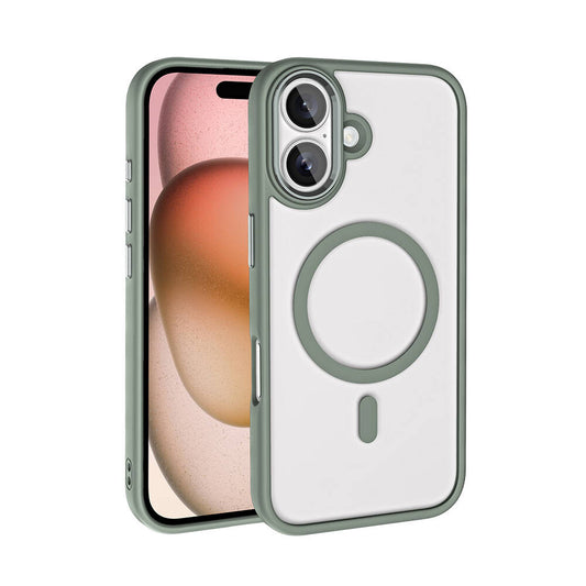 Apple iPhone 16 Plus Kılıf Wireless Şarj Özellikli Zore Krom M-safe Silikon Kapak