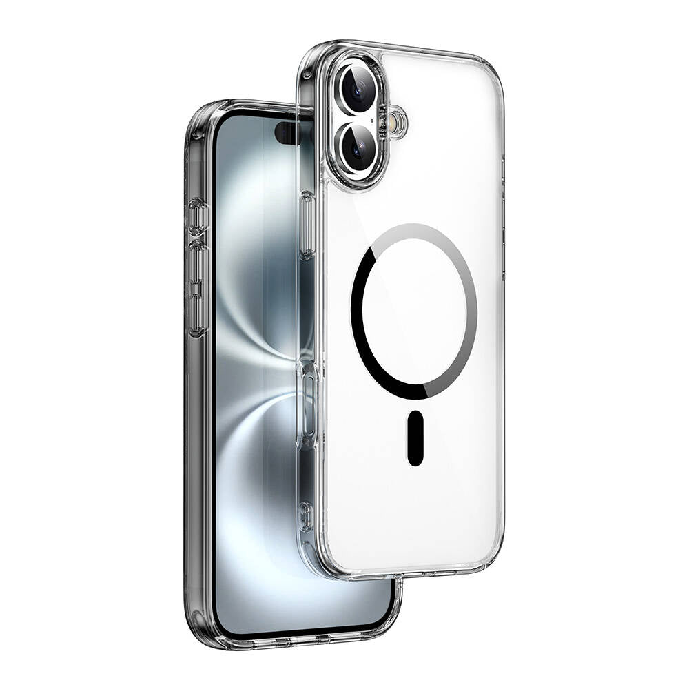 iPhone 16 Plus Kılıf Wiwu MCC-101 iShield Pro Serisi M-safe Şarj Özellikli Crystal Sert PC Kapak