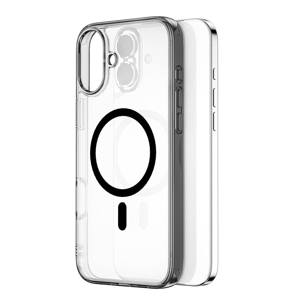 iPhone 16 Plus Kılıf Wiwu MCC-101 iShield Pro Serisi M-safe Şarj Özellikli Crystal Sert PC Kapak