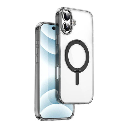 iPhone 16 Plus Kılıf Wiwu MCC-201 iShield Ultra Serisi M-safe Şarj Özellikli Standlı Crystal Sert PC Kapak