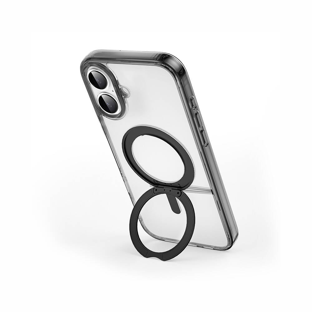 iPhone 16 Plus Kılıf Wiwu MCC-201 iShield Ultra Serisi M-safe Şarj Özellikli Standlı Crystal Sert PC Kapak
