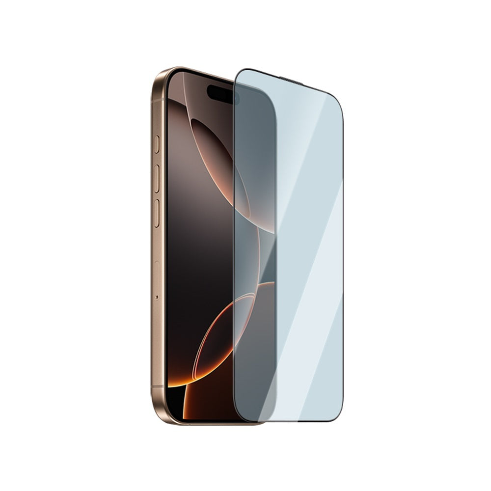 iPhone 16 Pro CaseWorld 3D Eyesafe Mavi Işık Teknolojili 0.15mm Temperli Cam Ekran Koruyucu + Uygulama Aparatı