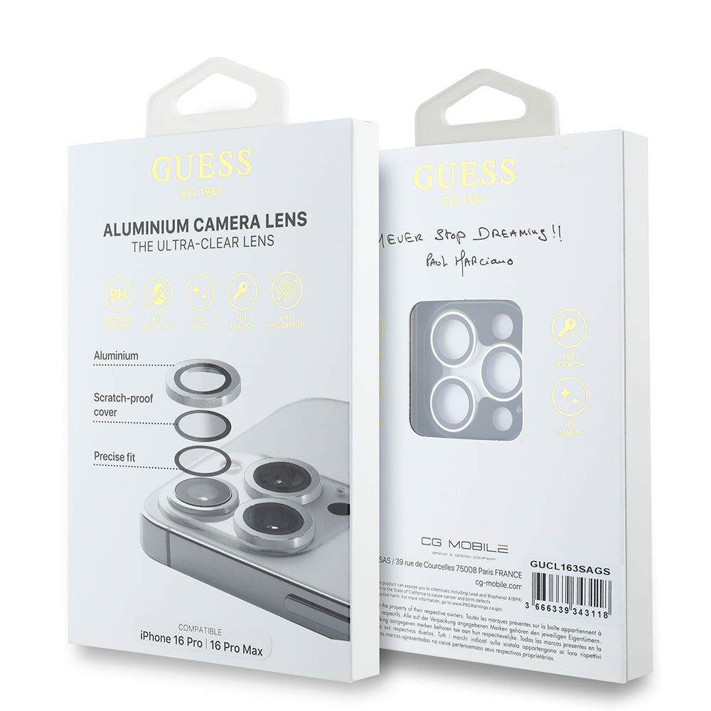 iPhone 16 Pro Guess Orjinal Lisanslı Metal Kamera Lens Koruyucu