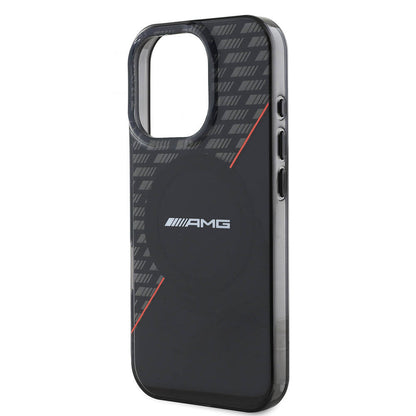 iPhone 16 Pro Kılıf AMG Orjinal Lisanslı M-safe Şarj Özellikli Çift Katmanlı Kırmızı Çapraz Çizgili Kapak