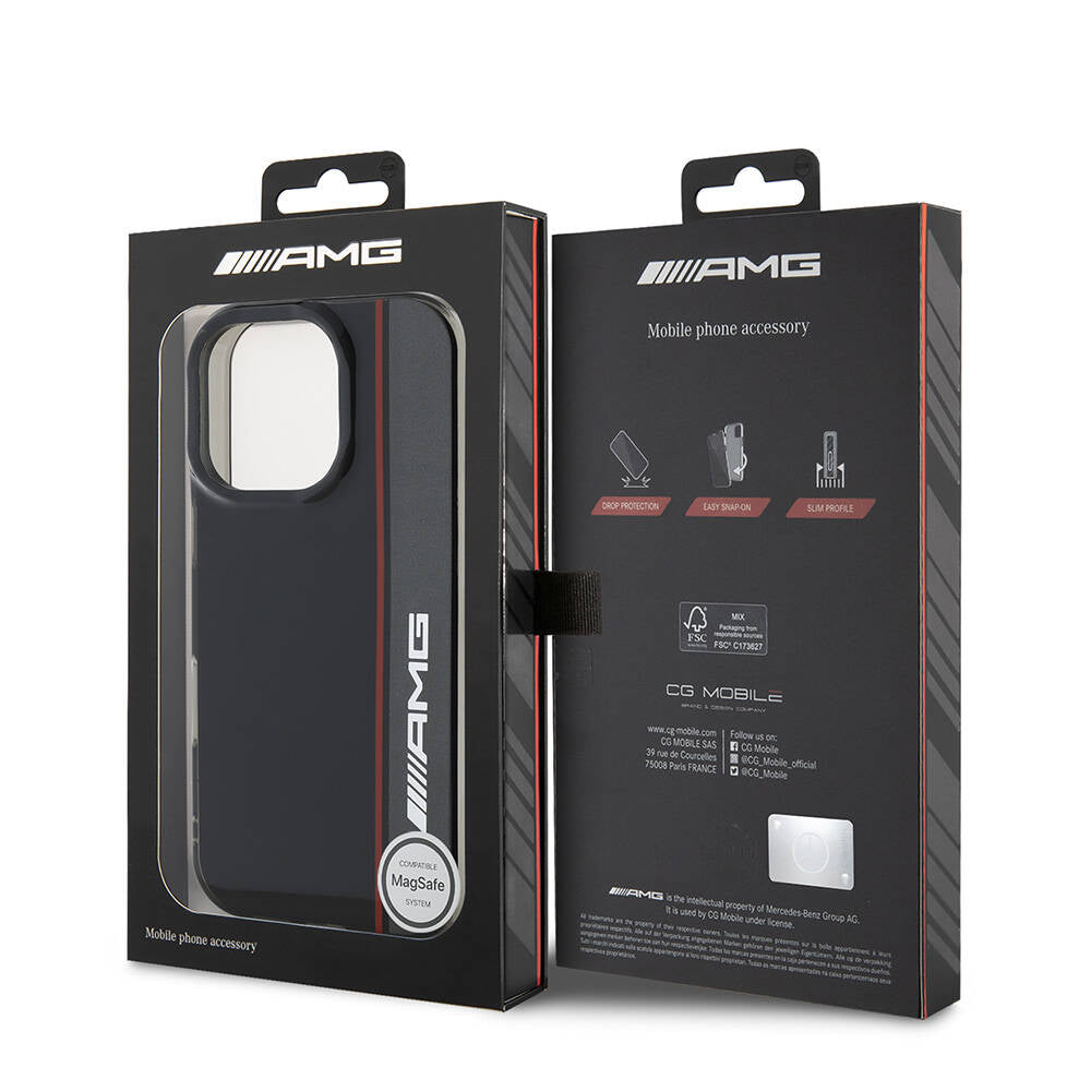 iPhone 16 Pro Kılıf AMG Orjinal Lisanslı M-safe Şarj Özellikli IML Baskı Logolu Çift Katmanlı Bow Lines Kapak