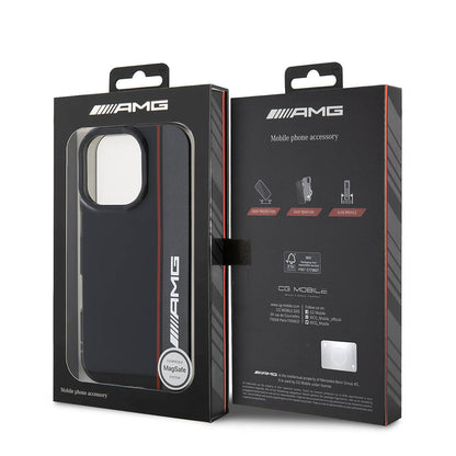 iPhone 16 Pro Kılıf AMG Orjinal Lisanslı M-safe Şarj Özellikli IML Baskı Logolu Çift Katmanlı Bow Lines Kapak