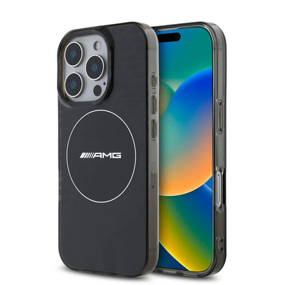 iPhone 16 Pro Kılıf AMG Orjinal Lisanslı M-safe Şarj Özellikli IML Baskı Logolu Smoked Kapak