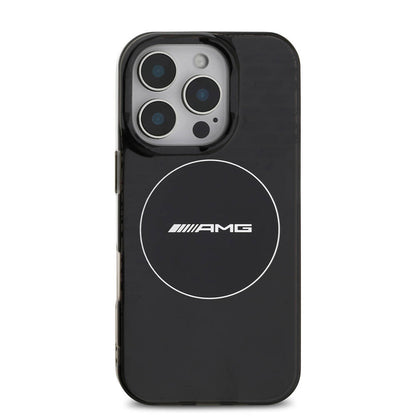 iPhone 16 Pro Kılıf AMG Orjinal Lisanslı M-safe Şarj Özellikli IML Baskı Logolu Smoked Kapak