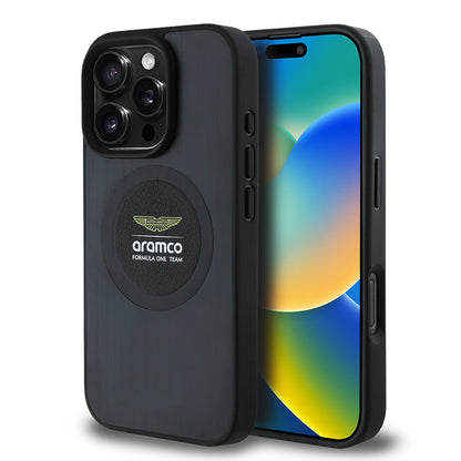 iPhone 16 Pro Kılıf Aston Martin Orjinal Lisanslı M-safe Şarj Özellikli Aluminyum Arka Yüzeyli Formula One Team Baskılı Kapak