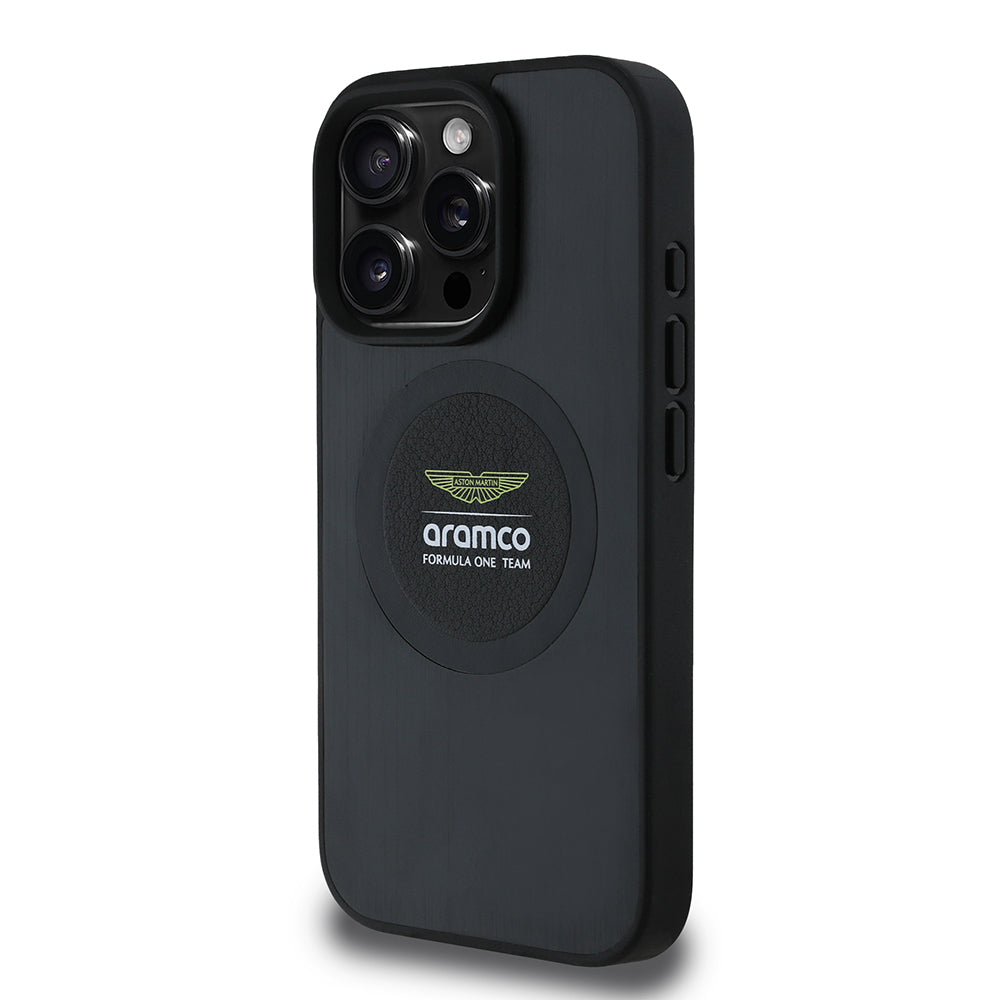 iPhone 16 Pro Kılıf Aston Martin Orjinal Lisanslı M-safe Şarj Özellikli Aluminyum Arka Yüzeyli Formula One Team Baskılı Kapak