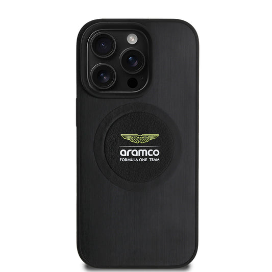 iPhone 16 Pro Kılıf Aston Martin Orjinal Lisanslı M-safe Şarj Özellikli Aluminyum Arka Yüzeyli Formula One Team Baskılı Kapak