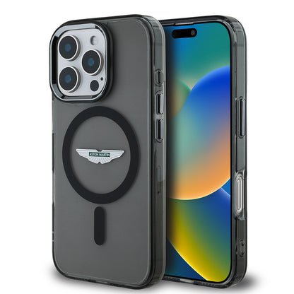 iPhone 16 Pro Kılıf Aston Martin Orjinal Lisanslı M-safe Şarj Özellikli IML Baskı Logolu Buzlu Kapak
