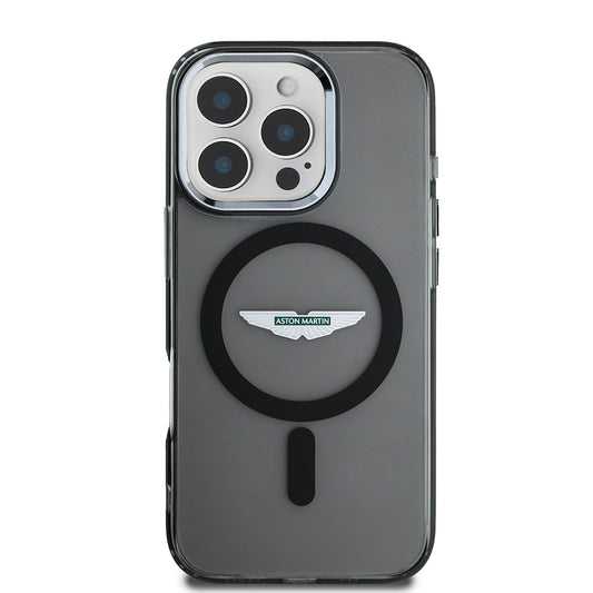 iPhone 16 Pro Kılıf Aston Martin Orjinal Lisanslı M-safe Şarj Özellikli IML Baskı Logolu Buzlu Kapak