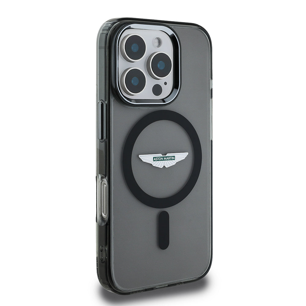 iPhone 16 Pro Kılıf Aston Martin Orjinal Lisanslı M-safe Şarj Özellikli IML Baskı Logolu Buzlu Kapak