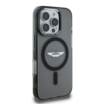 iPhone 16 Pro Kılıf Aston Martin Orjinal Lisanslı M-safe Şarj Özellikli IML Baskı Logolu Buzlu Kapak